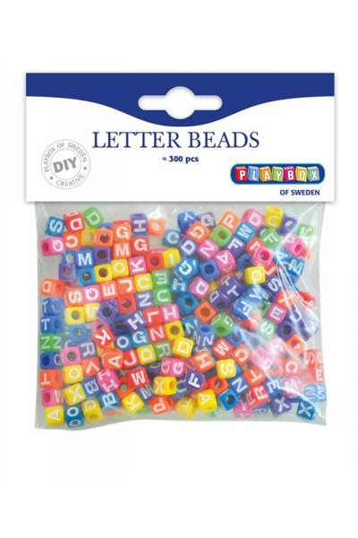Playbox Σετ 300 πολύχρωμων χαντρών με γράμματα -
