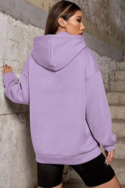 yueswear Φούτερ λιλά με μοτίβο καρδιάς Unisex