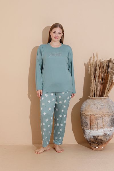 SEBOTEKS Soft Textured Milan Fabric Large Size Women's Sleepwear Suit 11700