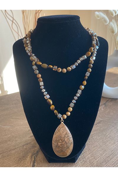 Store Retro Style Vintage Natural Stone Handmade Women's Necklace