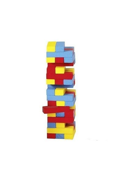 Goki Jenga Game With Colored Wooden Pieces