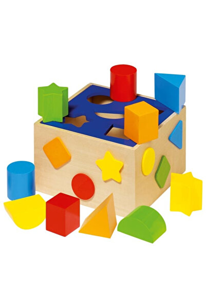 Goki Cutie de sortare cu forme multicolore geometrice - Set din lemn