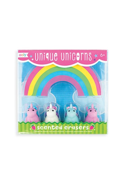 Ooly Scented Erasers Set, Unicorns and Rainbow