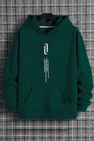 memowear Unisex Vertical Print Story Πράσινο φούτερ