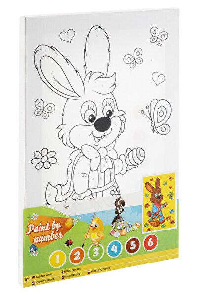 GRAFİX Tablou pictura pe numere - Iepuras cu cosulet de Paste