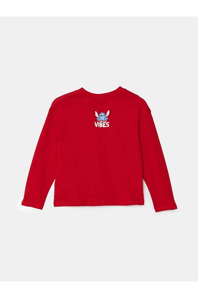 LC Waikiki LCW Kids Red Crew Neck Stitch nyomtatott lány póló