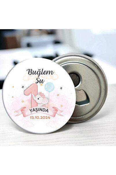 DeBu Tasarım 5 Adet Doğum Günü Hediyeliği 58 Mm Buzdolabına Yapışabilen Açacak Magnet Sevimli Fil