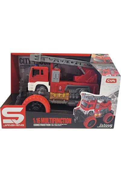 ctoy -JS109S JIANSHENG MERDİVENLİ PİLLİ IŞIKLI SESLİ SU ATAN İTFAİYE ARACI 3+