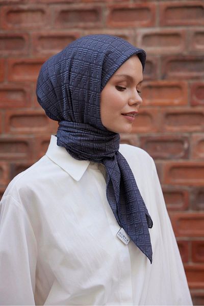 Şalland Smoked Viscose Jacquard Frame Patterned Scarf