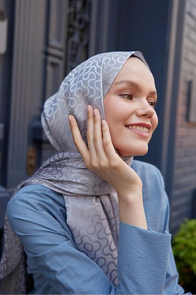 Şalland Gray Feeling Jacquard Shawl