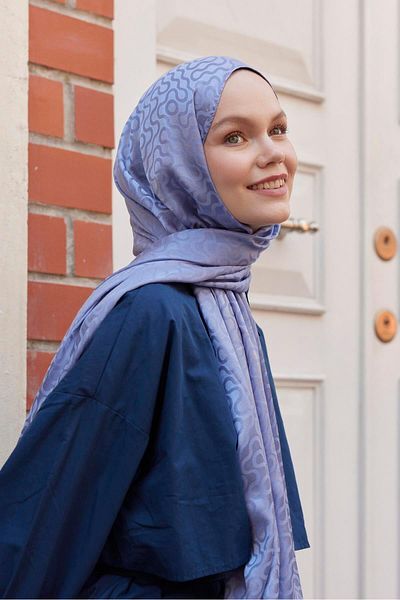 Şalland Lavender Feeling Jacquard Shawl