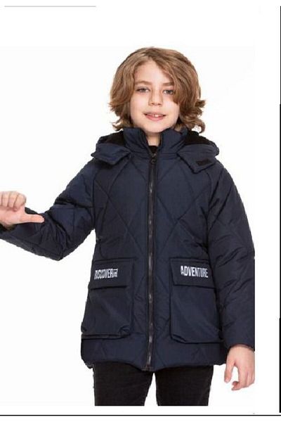 Minigimin Cicileri Diamond Patterned Quilted Coat - Navy Blue
