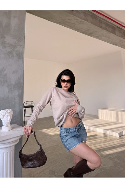 Gezen Çorap Φούτερ Crew Neck Black Basic - Mg1559