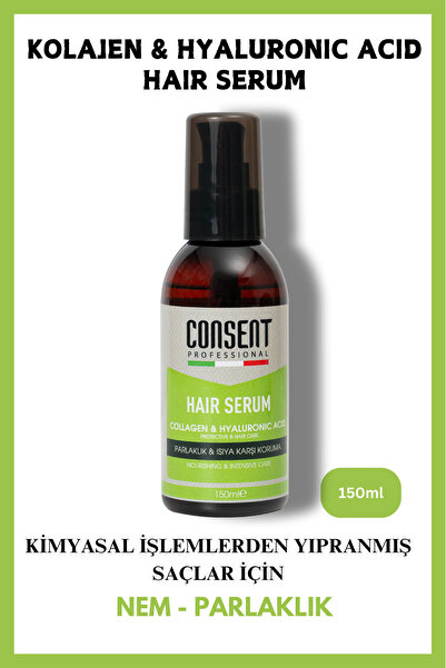 Kolajen & Hyaluronic Acid Saç Bakım Serumu 150ml I Kuru ve Mat Saçlar İçin I Nem ve Parlaklık Verir