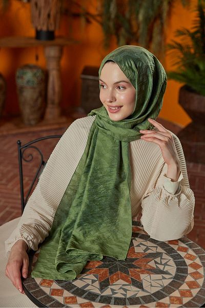 Şalland Waterway Jacquard Shawl Leaf