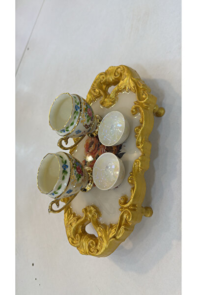 Handmade Esterhomedecor Hand Painted Porcelain Coffee Cup for 2 People