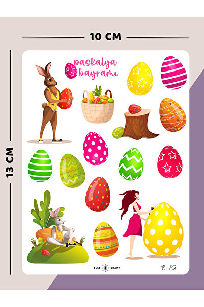 Else Craft Paskalya / Yumurta Boyama Bayramı Temalı Sticker - E-82 - Ajanda İ...
