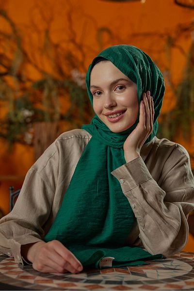 Şalland Waterway Jacquard Shawl Emerald