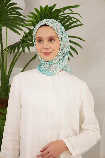 Şalland Baroq Pattern Scarf Mint Green