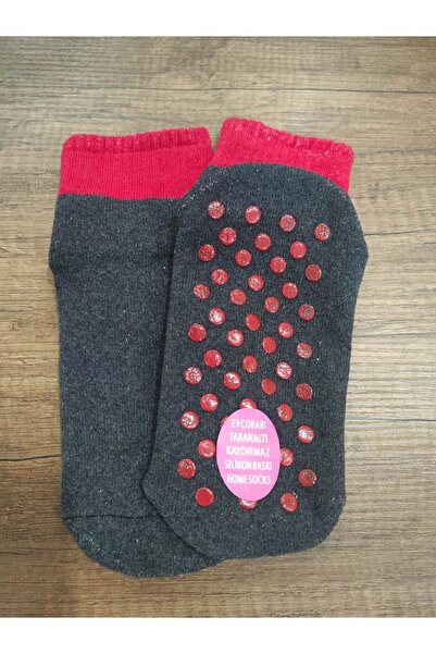 erceys Дамски чорапи за дома с щампа на коремните мускули, 6 чифта, неплъзгащи се, с кърпа вътре - средна част на крачола