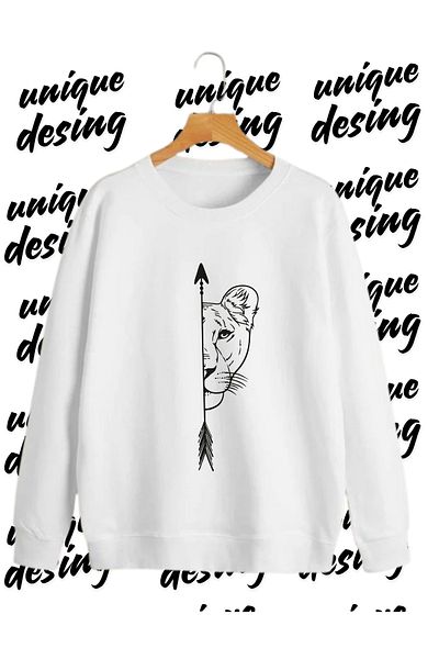 UNIQUE DESIGN Female and Male Lion Couples Lover Couple Combination Design Sweatshirt