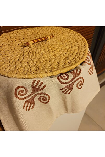 HMM DESİGN Ekmek sepet örtüsü etnik desen, Pamuk Keten ekmek hamur örtüsü, Ke...