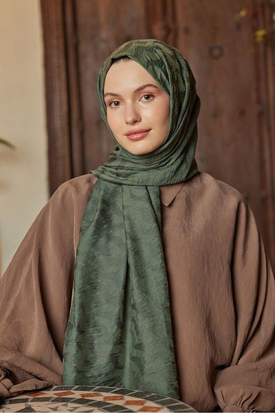 Şalland Waterway Jacquard Shawl Grass