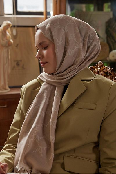 Şalland Wool Cashmere Shawl Beige