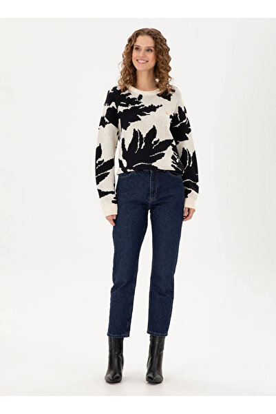 U.S. Polo Assn. U.S. Polo Assn. Krem Kadın Bisiklet Regular Fit Kazak BEGO DMLS