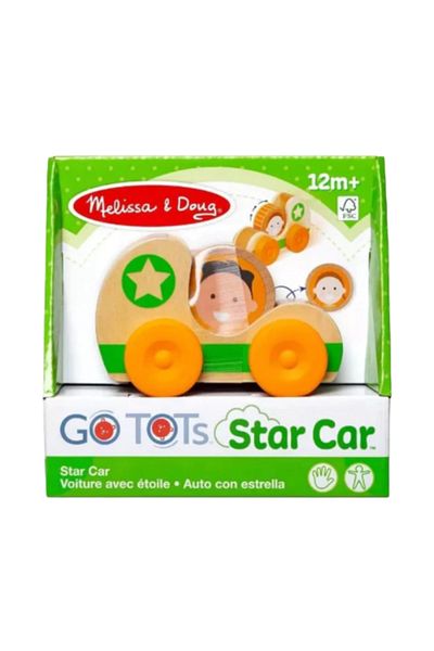 Melissa & Doug Masinuta din lemn Green Star colectia GO TOTs