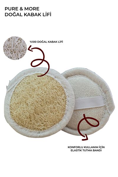 Bilian Natural Pumpkin Fiber Facial Pad Peeling, Bath Scrub, 100% Organic, Skin Care