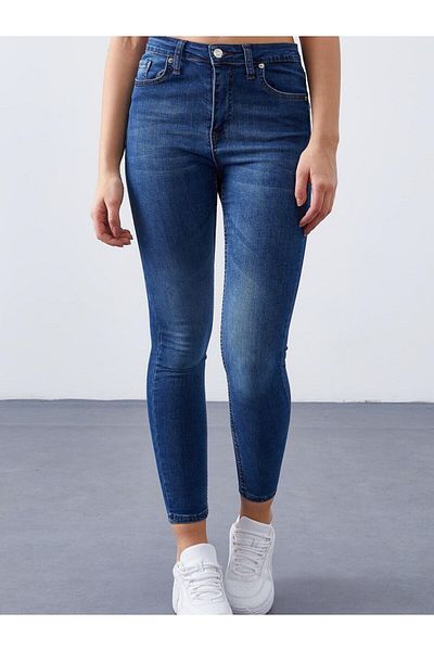 geenz manifacture Γυναικείο μπλε ψηλόμεσο Skinny Leg Skinny Lycra τζιν
