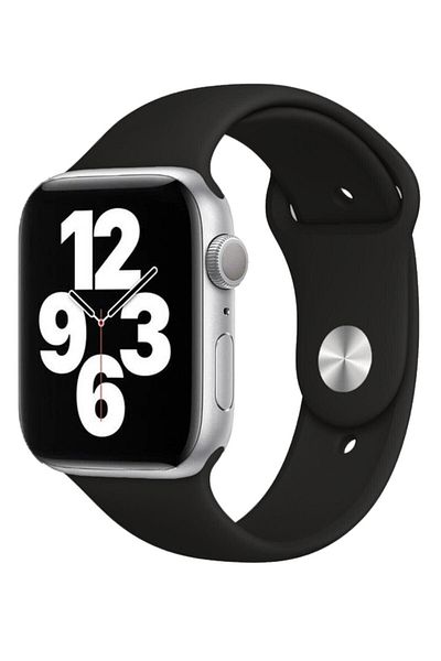Quse سوار سيليكون أسود متوافق مع ساعة Apple Watch Series 10-5 مقاس 42 مم - 41 مم - 40 مم - 38 مم
