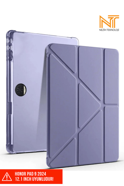 Nezih Case حافظة هونر باد 9 2024 12.1 بوصة متوافقة مع حافظة سيليكون ناعمة قابلة للطي ثلاثية الطيات مع حجرة خلفية للقلم
