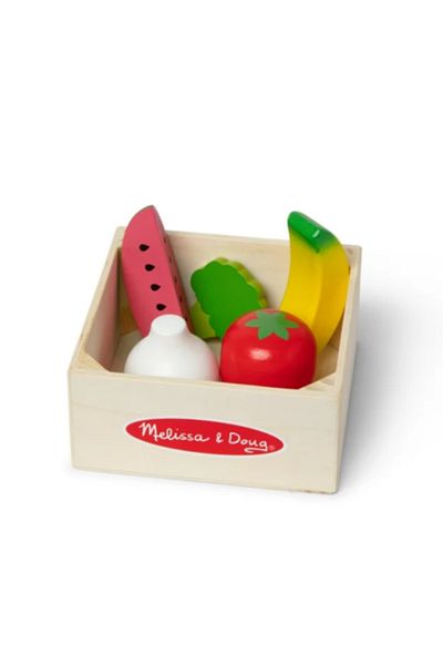 Melissa & Doug Set de joaca din lemn pentru jocuri de rol Fructe si legume