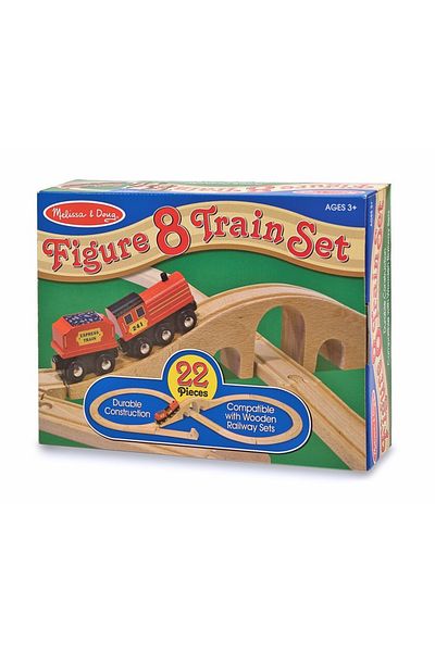 Melissa & Doug Wooden train and Circuit 8