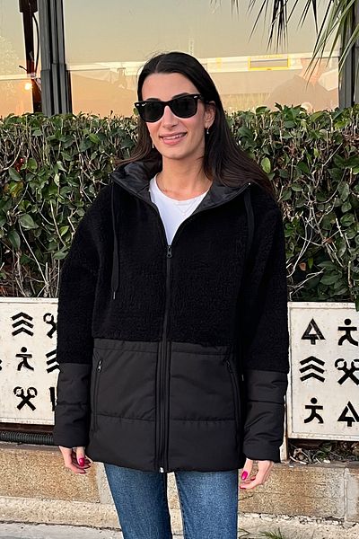 Love The Wind Hooded Quilted Garnished Long Plush Coat