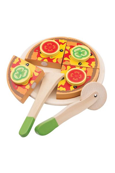 New Classic Toys Pizza Funghi - Set din lemn cu accesorii pentru joc de rol