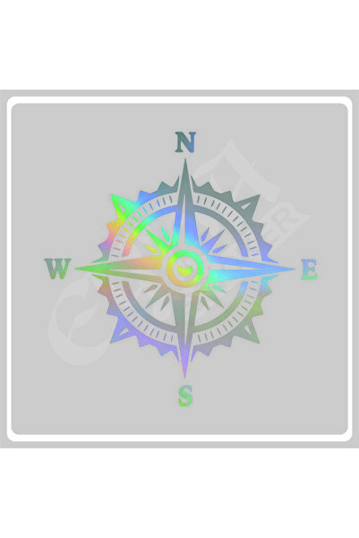 EYBA STİCKER ملصق بوصلة مقاس 60 × 60 سم قطعة واحدة من ملصقات السيارات - ملصق ...