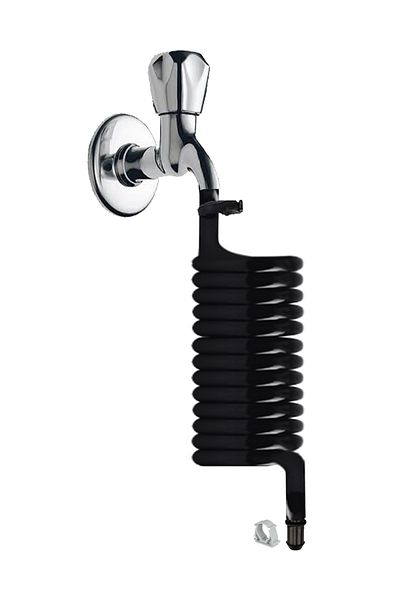PLASYAY Black Plastic Clamp Set - Spiral Wc, Bidet, Hose and Bathroom Wash, 110 cm