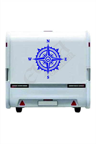 EYBA STİCKER Autocolant Busolă 60X60 cm 1 Buc Autocolant Auto - Autocolant Camping Caravană