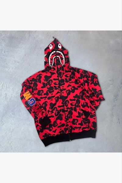AXXAN Bape Pubg X Shark Unisex Hoodie - Full Zipper Embroidered Seasonal Cardigan