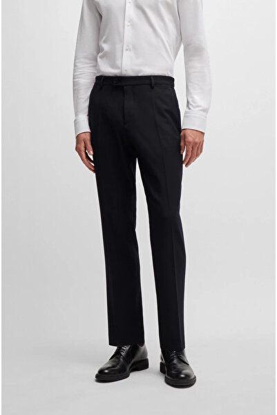 BOSS Erkek Slim Fit Düğme Kapamalı Kruvaze Yaka Şık Siyah Takım Elbise 50521666-001