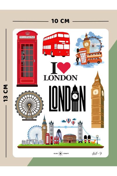 Else Craft İngiltere Londra Seyahat Temalı Sticker - ST-9 - Ajanda Planlayıcı...