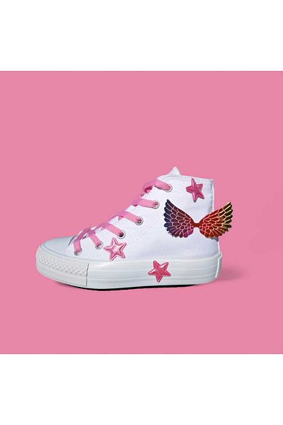LİASSHOES pantofi sport pentru copii de sex feminin cu aripi de înger roz cu stea argintie