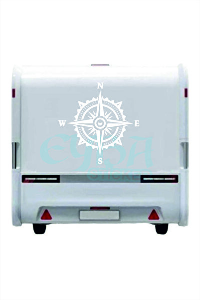 EYBA STİCKER ملصق بوصلة مقاس 60 × 60 سم قطعة واحدة من ملصقات السيارات - ملصق ...