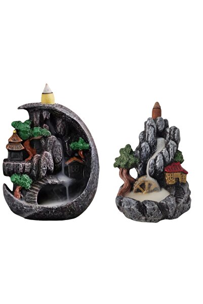 Ard.Art 2'Li Özel Şelale Geri Akış Tütsülük Biblo Dağ ev Güzel Akış