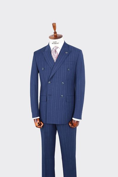 Kadir Büyükkaya Swallow Collar Double Breasted Men's Suit-Kax1271W