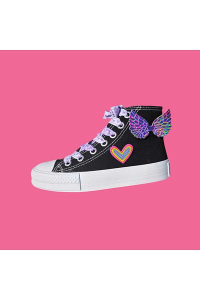 LİASSHOES inimă pvc aripi de înger inimă mov cu șireturi design pantofi sport femei copii adidași