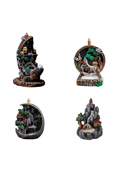 Ard.Art 4'Lü Özel Şelale Geri Akış Tütsülük biblo Set